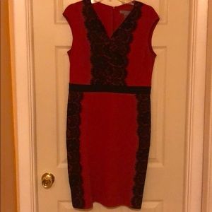 Red Dress with Black Lace